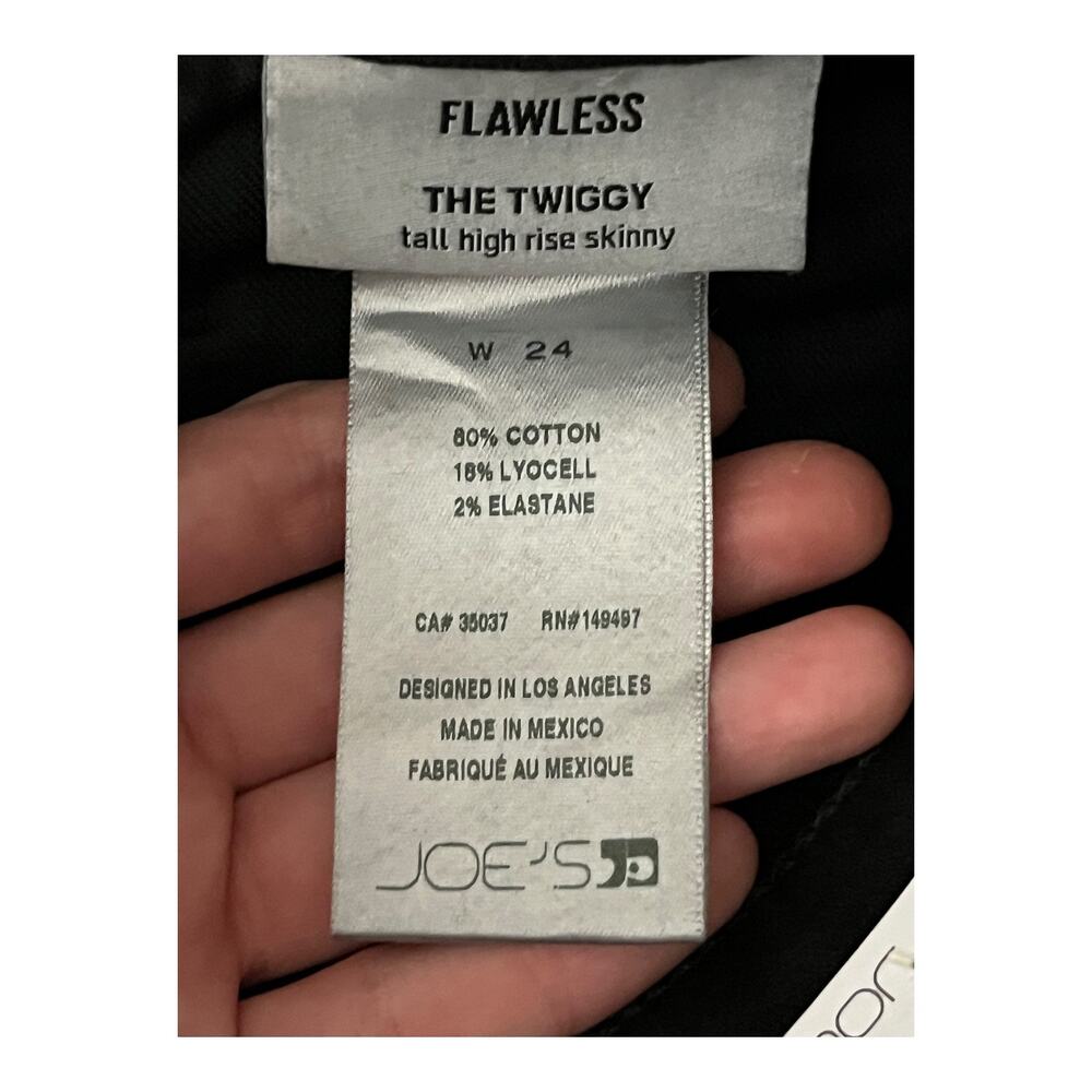 Joe's Jeans The Twiggy tall high rise skinny black size 24 - Picture 6 of 7